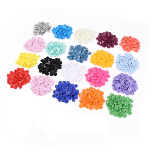 300pcs 20 couleurs Bouton pression T5 12mm