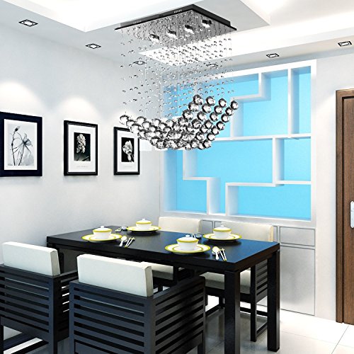 Lampe pour plafond 545 OOFAY LIGHT® Lustre moderne LED en cristal à 4 médailles pour salle à manger /Lustre simple LED en cristal/Lustre de mode pour salle à manger code EAN 6929782354498 