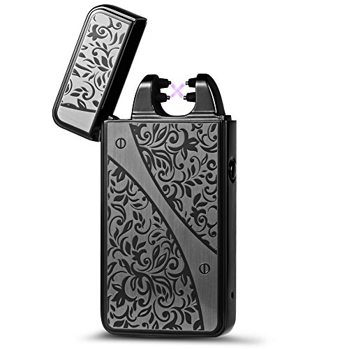 Padgene Briquet double arc electrique sans flamme rechargeable usb anti vent,noi 6930429384099 (6930429384099)