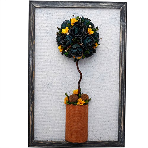 olayer 3D mur cintre atificial Fleurs avec cadr...