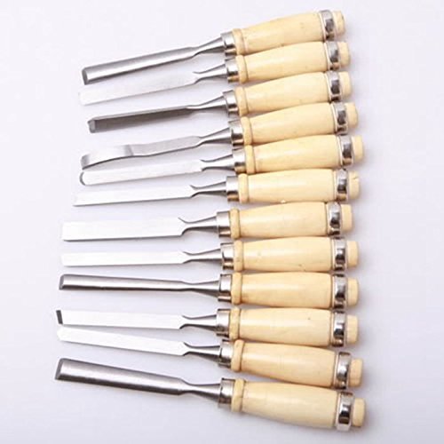Jeu de 12 pièces outils de sculpture sur bois