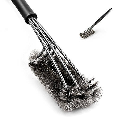 BBQ Grill Brush, 3 en 1 Brush Heads Scrubber Ne...