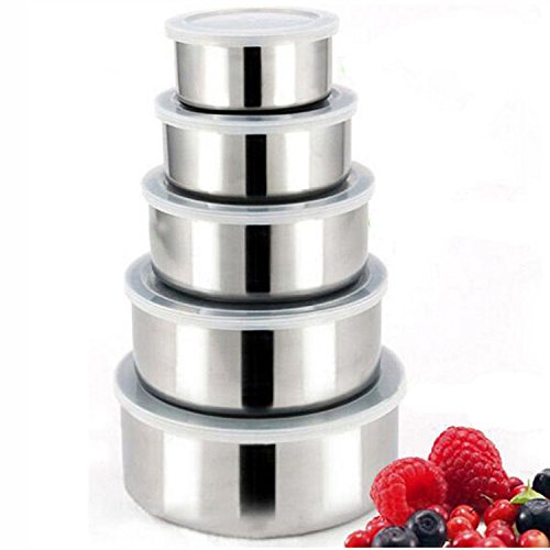 5 pièces en acier inoxydable alimentaire Conten...