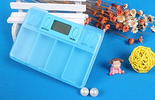 KIMIY Médicament rappel alarme réveil électronique kit vieux médicament portable pilule boîte rangement réveil l'alarme horloge 10 * 4cm code EAN 6932244325998 