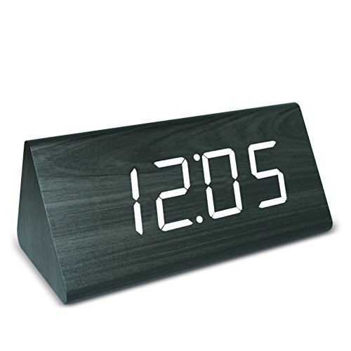 Horloge bois horloge/réveil triangulaire LED 21...