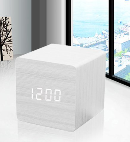 Horloge en bois mode créatif frais nuit lumineu...