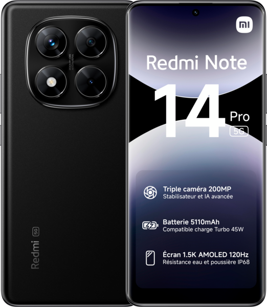  Smartphone Xiaomi Redmi Note 14 Pro 5G 8/256Go code EAN 6932554402662 