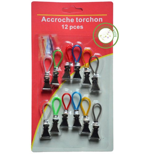 Lot de 12 pinces à torchons