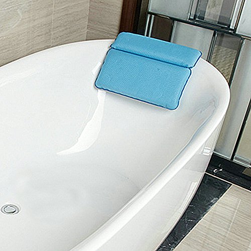 Angelbubbles Coussins de bain oreiller ventouses non-slip memory foam pour l'épaule cou soutien (bleu) 6933506694098 (6933506694098)