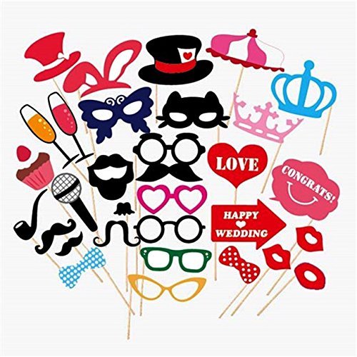 31 pcs. wedding party photo booth props mariage...