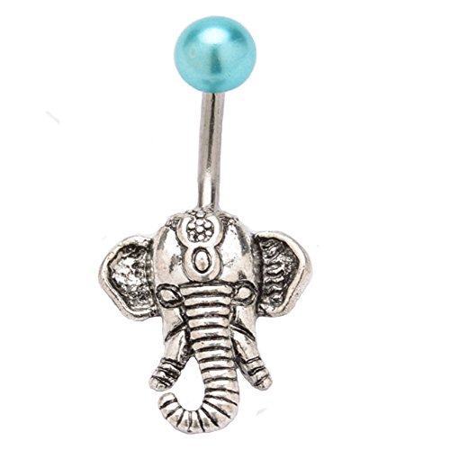 SwirlColor Elephant head navel ring belly button 6933510473979 (6933510473979)