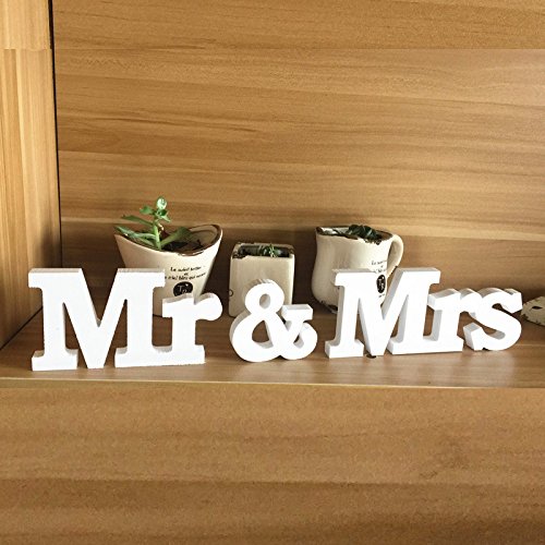 1 set mr & mrs lettres en bois pour décoration ...