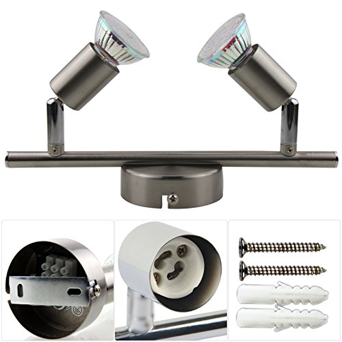 Bobotogo Spot plafonnier GU10, 2 ampoules LED, ...