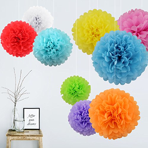 DIY Pompoms Pompon 9 couleurs Mix pour mariage ...