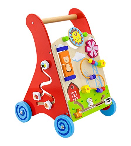 Viga Toys - 1304 - jouet de premier age - chariot à pousser - multi activités - rouge code EAN 6934510509507 