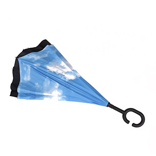 MYC Yi Lian parapluie MYC Yi Lian modèles d'explosion Creative longue parapluie doubles inverses Mme M voiture mains-libres ensoleillée code EAN 6936338653202 