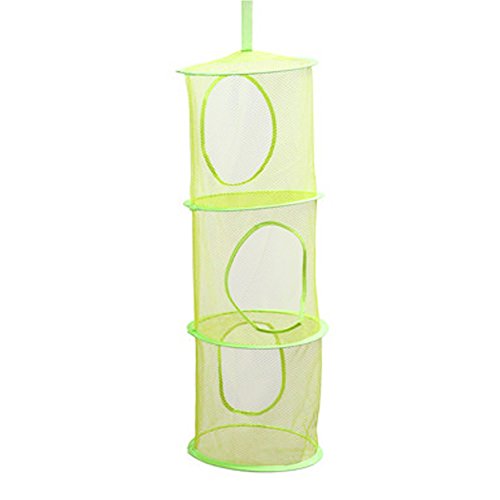 Cage à 3 couches de rangement pliable à suspendre Vêtements en maille filet de rangement multi couleur de rangement Jouet pour cage, vert, 75*25.5CM 6936338656654 Générique