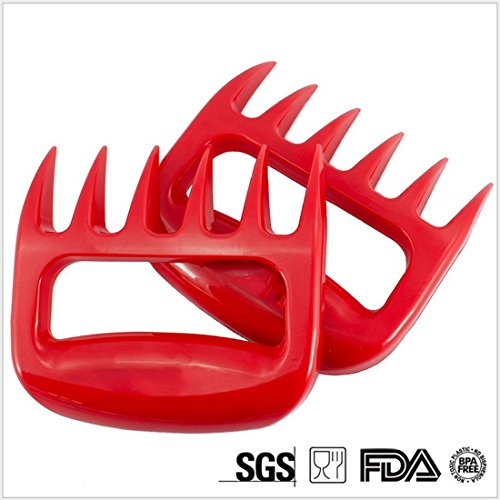 Gestionnaire amélioré solide de viande (2 pcs) portent des griffes de viande de pattes pour la manipulation, la coupe, la sculpture, le broyage de la viande, des outils de bbq utiles (rouge (creux)) 6936338684695 SkySea