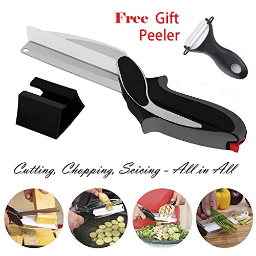 zcheng Aliments Ciseaux, Clever alimentaire Chopper Cutter 2 en 1 - Remplacer vos couteaux de cuisine et planches à découper, complément alimentaire pour bébé, ciseaux 6936338696148 (6936338696148)