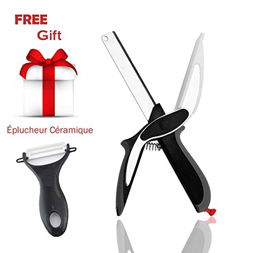 onenuo Clever Aliments Chopper Cutter 2 en 1 - Remplacer vos couteaux de cuisine et planches à découper, complément alimentaire pour bébé, ciseaux - comme vu sur TV 6936338697206 (6936338697206)