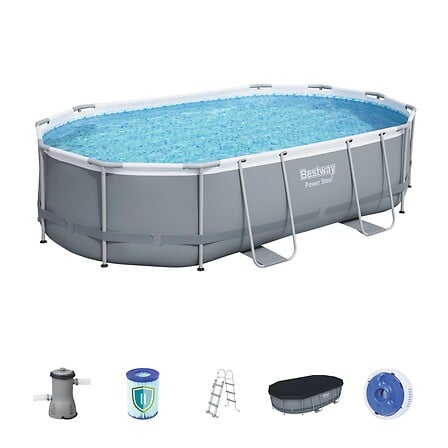 BESTWAY Piscine tubulaire Power Steel - Ovale -...
