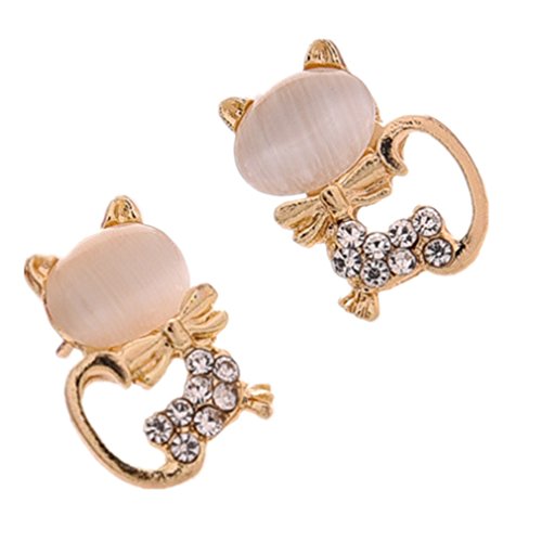Summens Femmes fille boucles d'oreilles perle chat opale petits bijoux 6942177501987 (6942177501987)
