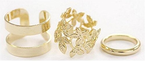 Summens Femmes 3pcs bague anneau punk de fantaisie lame form métal argenté (or) 6942177504209 (6942177504209)