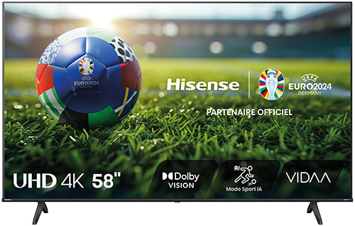 HISENSE TÉLÉVISEUR LED 58" code EAN 6942351406541 
