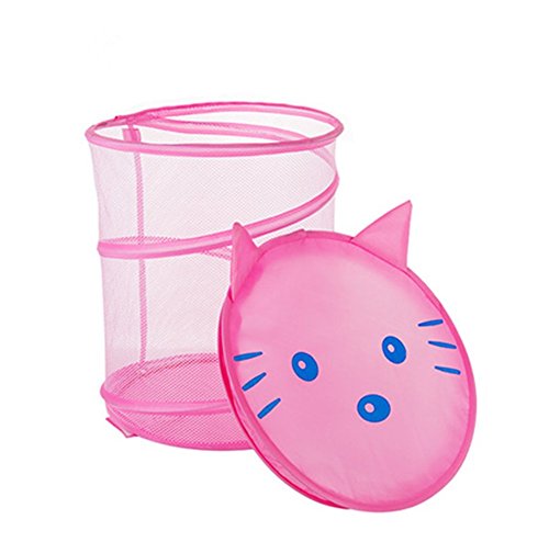 Chat rose pratique pliable polyester panier à l...