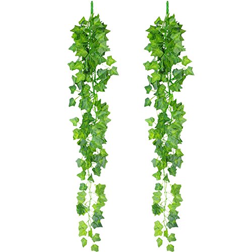 2pcs artificiel fausse vigne plante chaîne feui...