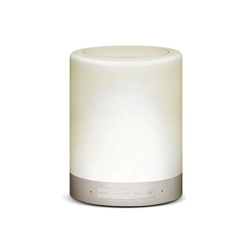 LeTech Lampes de table LED Bluetooth Haut-parleur, sensible au toucher Lumière de nuit à changement de couleur Lampe de chevet LED, Tout-en-1 Haut-parleurs sans fil avec RVB multicolore Lampes de table Lampes de nuit avec 4 modes d'éclairage, réveil, mains libres Mains libres avec micro, Carte pour Smartphones et tous les périphériques audio activés with APP Control-RGB + blanc chaud code EAN 6943700927496 