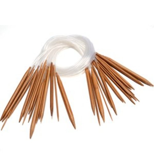 surepromise 18pcs aiguilles circulaires de tricot laine en bambou 2mm-10mm code EAN 6944674484657 