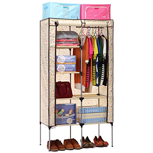 AOJIA Armoire Penderie Yellow 83 x 43 x 160cm