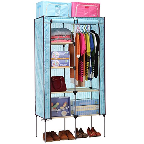 AOJIA Armoire Penderie Blue 83 x 43 x 160cm