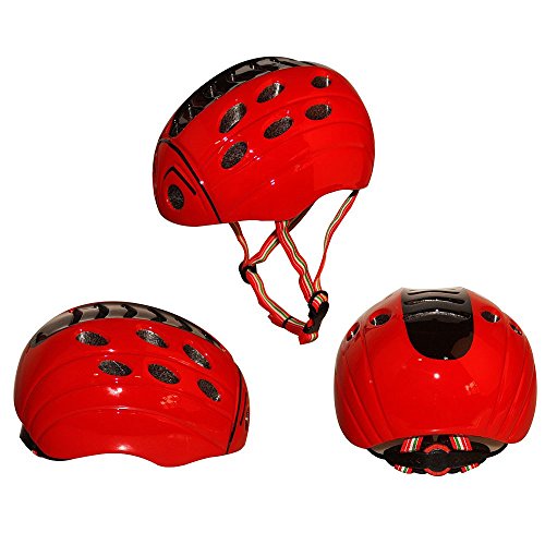 Global i Mall G-i-Mall Casque de Vélo Pour Enfant 52-57cm taille Cycliste vélo Skateboard Cycle Protections Outdoor Sports Casque de sécurité - Coccinelle Rouge 6948877025174 (6948877025174)