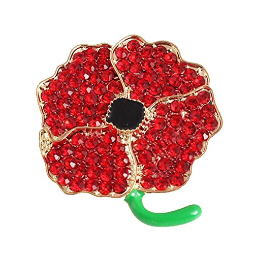 Coquelicot Rouge Fleurs Broche paillettes solda...
