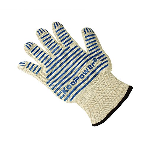 [Résistants aux Flammes et à la Chaleur jusqu'à 300°C] KooPower Gant Anti Chaleur Anti Dérapant - 1 x Gant de Cuisine / Gant à Four pour Droitiers et Gauchers 6952692757714 KooPower