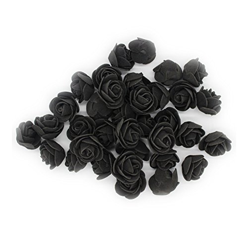 OYang 50pcs 3cm noir artificielle rose fleurs à la main belle mariage maison soirée décoration et décoratif de cheveaux code EAN 6953055659034 