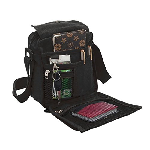 Sacoche en toile pour homme sac bandoulière por...