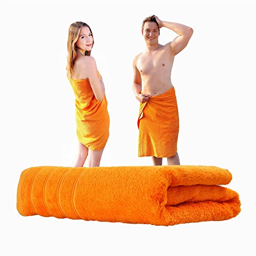 FOURSCOM Fourscom® Serviette de sauna EPONGE 70 x 200 cm/ 500g/m² / 100 % coton /Orange 6953886309399 (6953886309399)