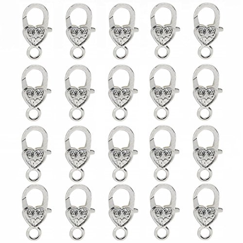 WINOMO Coeur style lobster clasp crochets snap - 20pcs (argent antique) code EAN 6954793109706 