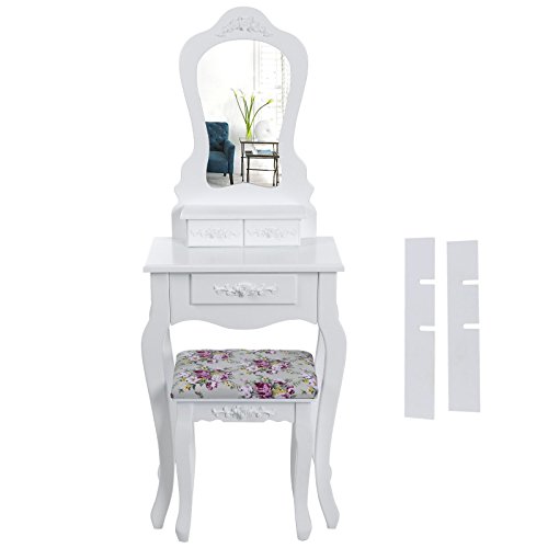 Coiffeuse table de maquillage avec miroir et ta...