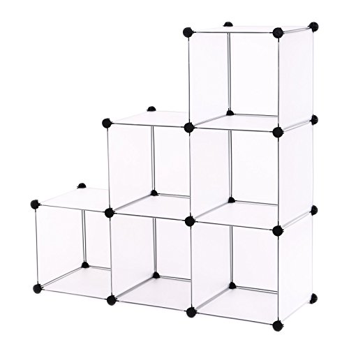 Songmics Cubes/étagère de rangement modulables plastiques cadre en métal blanc transparent 96 x 96 x 31,5 cm lpc111s code EAN 6955880315994 