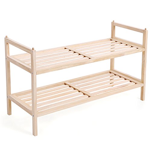 Étagère à chaussures, 2 niveaux, étagère de ran...