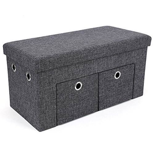 76 x 38 x 38 cm pouf tabouret coffre de rangeme...