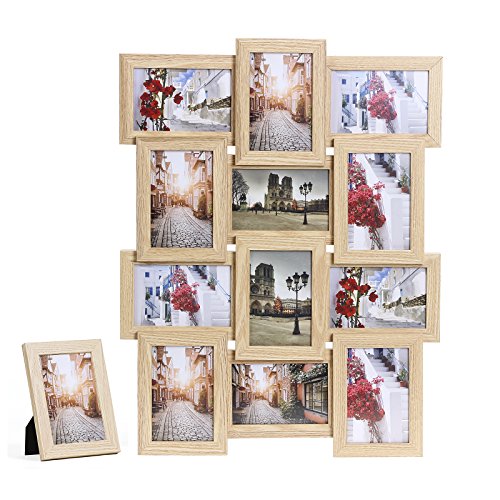 Mdf cadre photo pêle-mêle mural capacité de 12 ...