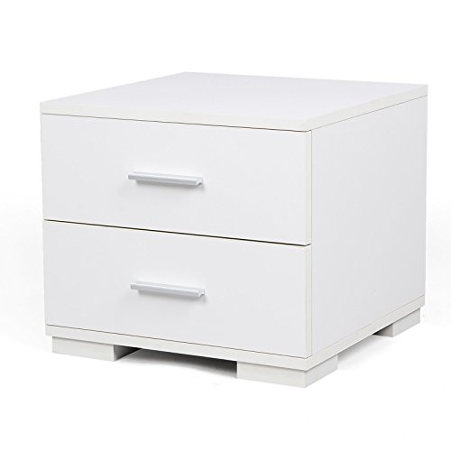 Mdf 40 x 35 x 40 cm table de chevet avec 2 tiro...