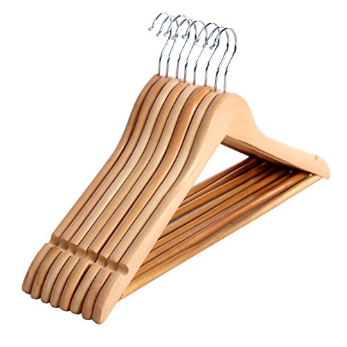 Lot de 20 cintres en bois avec encoches et avec...