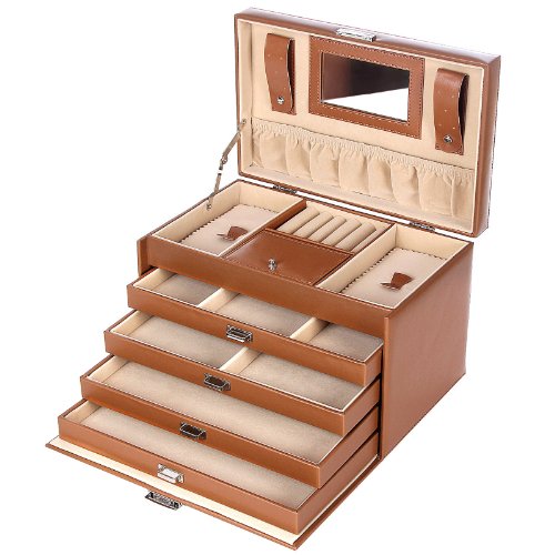 Boîte à bijoux 5 plateaux 4 tiroirs jbc002c