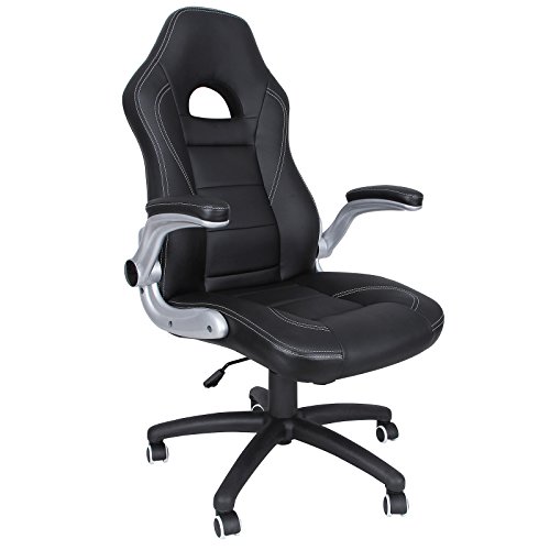 Noir chaise fauteuil siège de bureau racing spo...